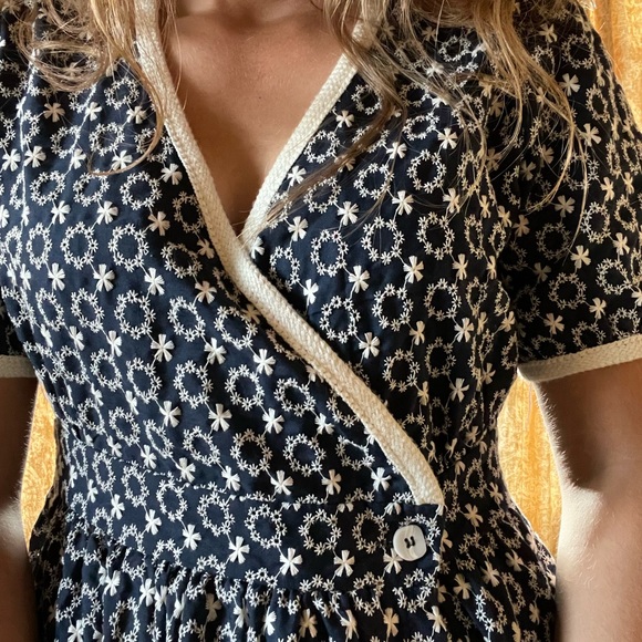 Vintage handmade blue retro dress - Picture 3 of 9